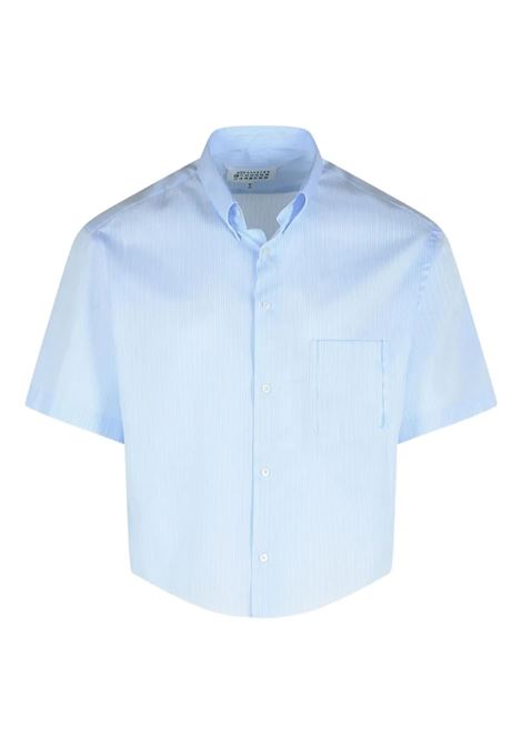 camicia a maniche corte uomo azzurra MAISON MARGIELA | S50DR0012 M35529471F